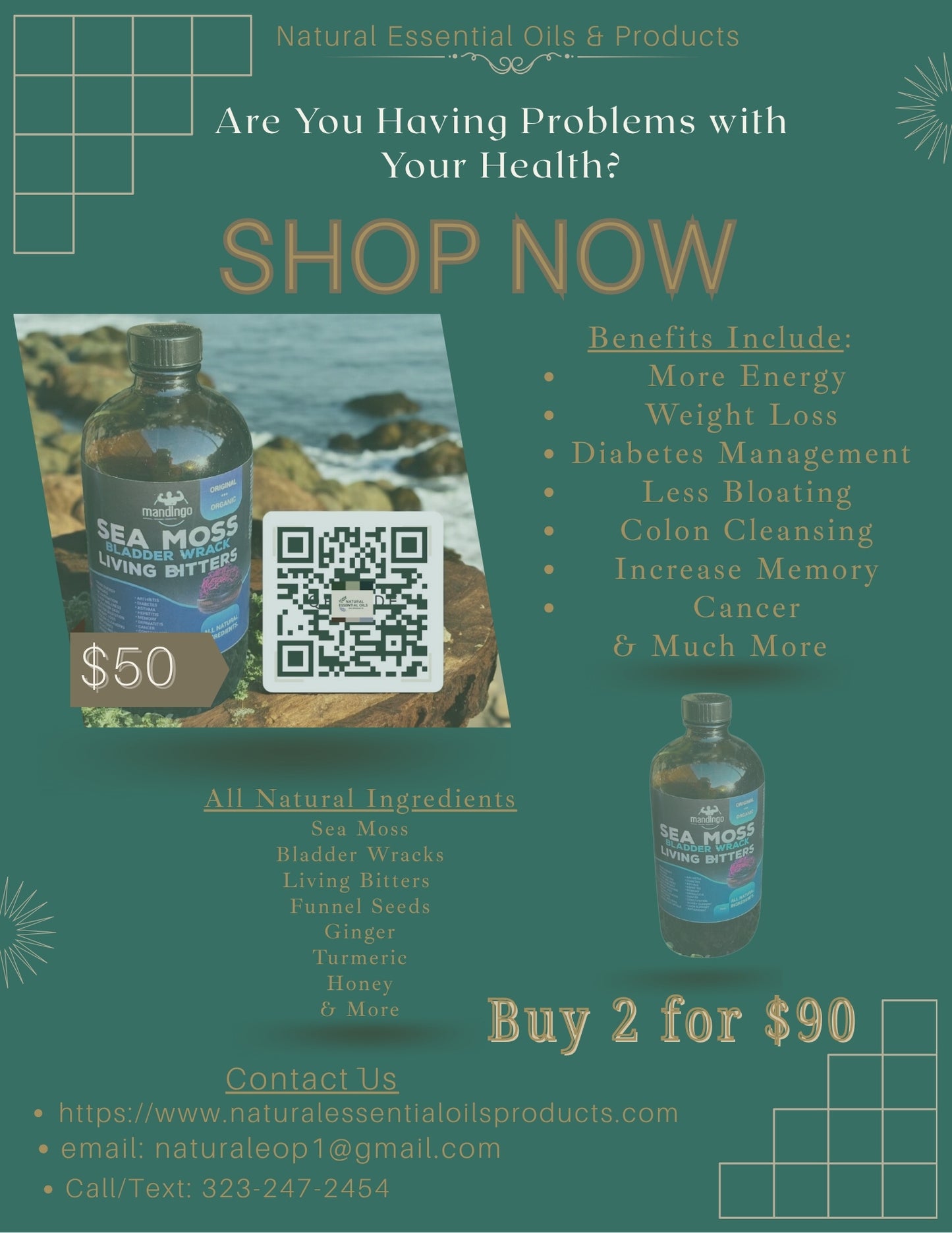 Sea Moss and Bladder Wracks with Living Bitters